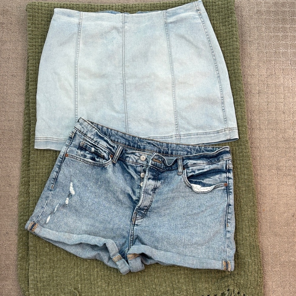 Old Navy Light and Medium Blue Jean Shorts